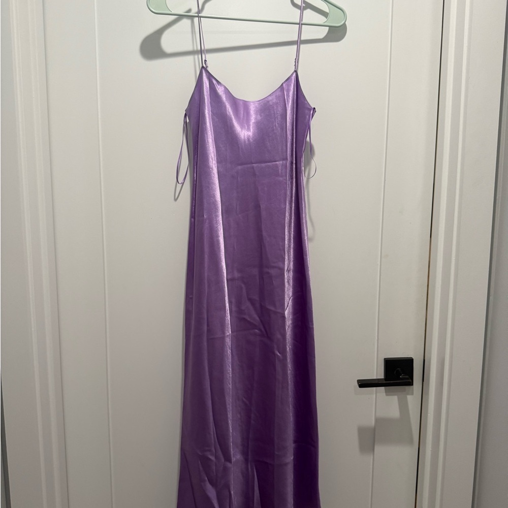 Vince Elegant Purple Satin Slip Dress